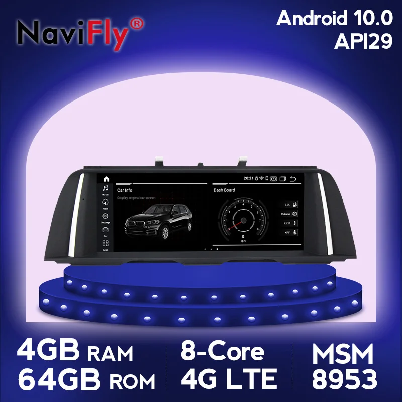 

NaviFly For BMW 5 Series F10/F11/520 (2011-2016) CIC/NBT Android 10 Car Multimedia Player Navigation Qualcomm 8 Core 4+64 API29