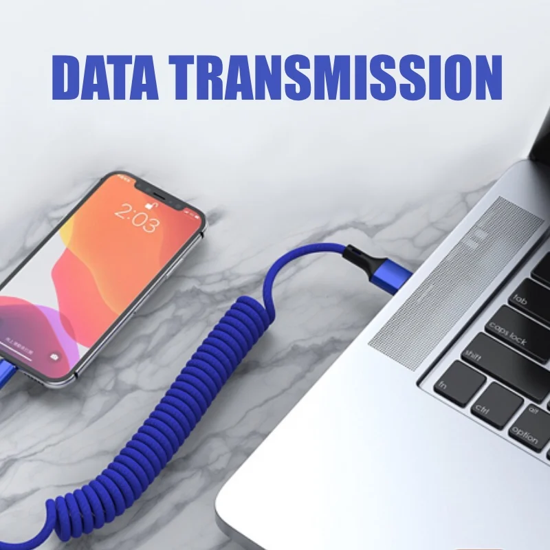 Кабель USB Type-C Micro Lightning для Iphone 11 10 X XR Samsung Xiaomi Huawei 1 5 м 5A пружинный быстрой зарядки и