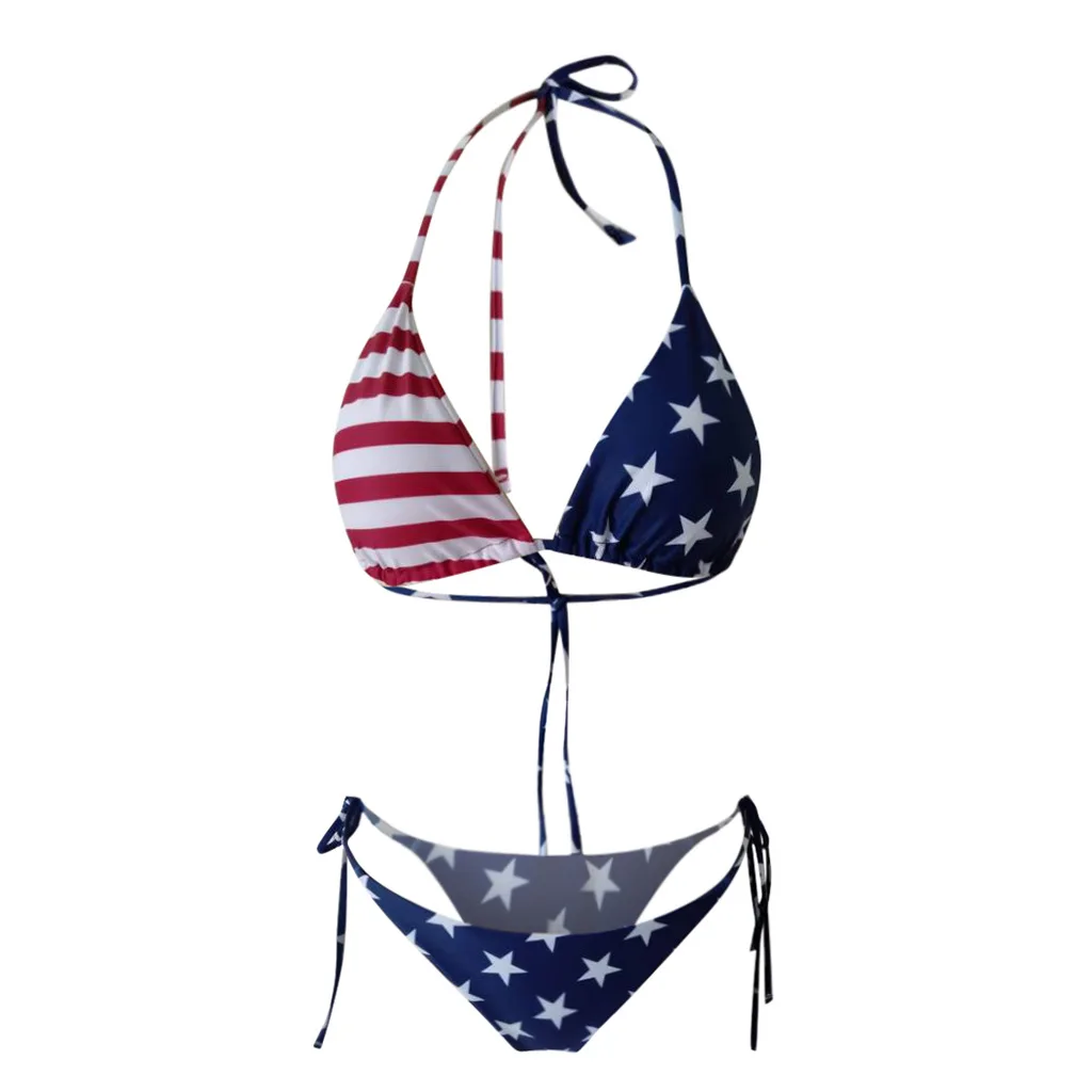 Hot Lovely Bikini Swimsuit print superhero national flag sexy bikini split swimsuit underpants cosplay sandy beach party ball | Женская