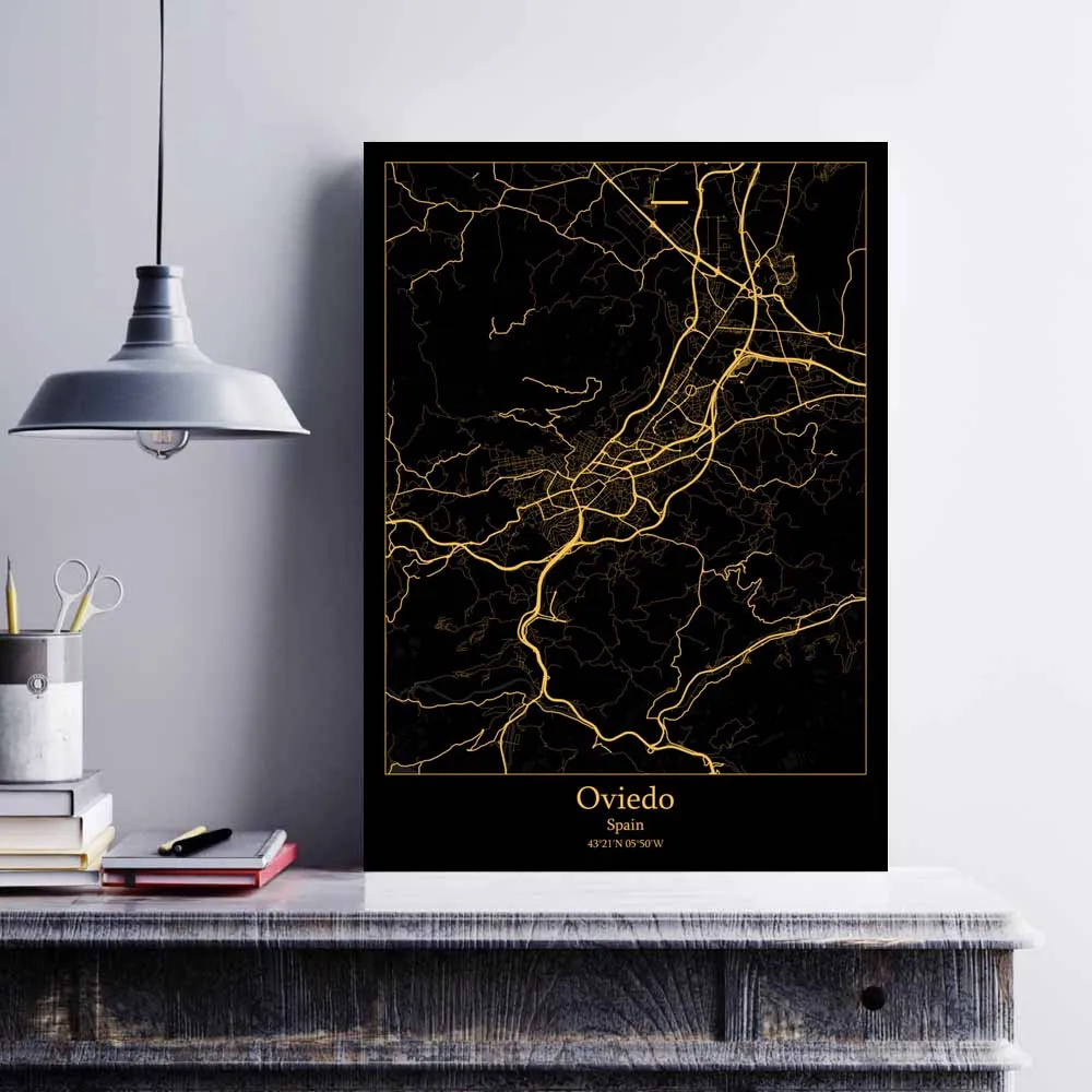 Карта Испании KOPHAEL печать на холсте