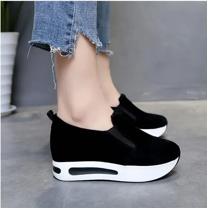 2021 new fashion leisure thick bottomed foot women's shoes casual floral print leather platform elevator shoes female swing shoe
