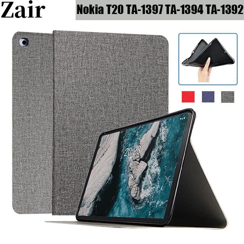 Флип-чехол для Nokia T20 T 20 чехол 2021 из искусственной кожи трехслойная подставка