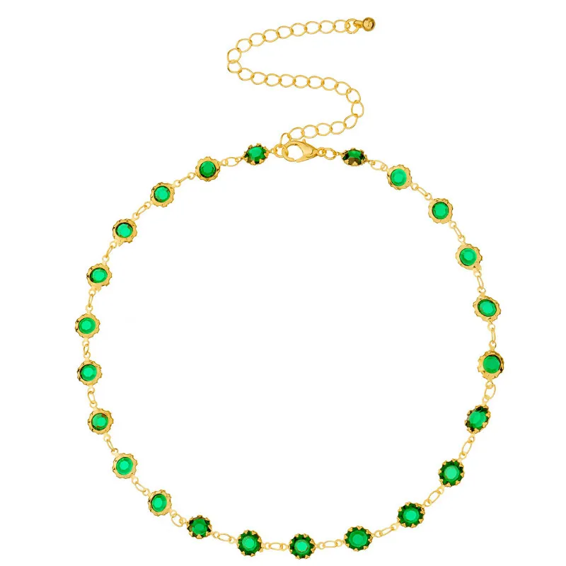 Модные ювелирные изделия из Дубая элегантное женское ожерелье с зелеными