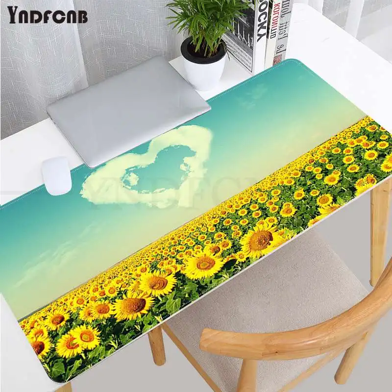

yellow sunflower New Design Unique Desktop Pad Game Mousepad Size for large Edge Locking Speed Version Game Keyboard Pad