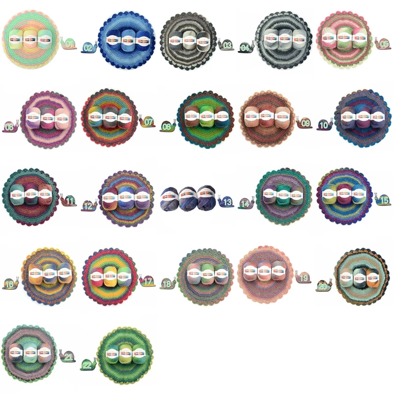 G32A мягкой камвольной пряжи градиентной радужной расцветки Цвета DIY Детская