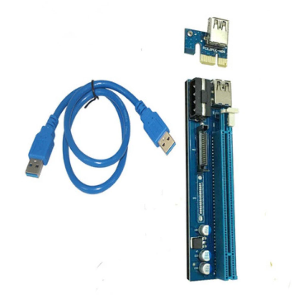 PCI-E 1X до 16X Райзер-карта удлинитель 4PIN + SATA двойной интерфейс с кабелем USB3.0