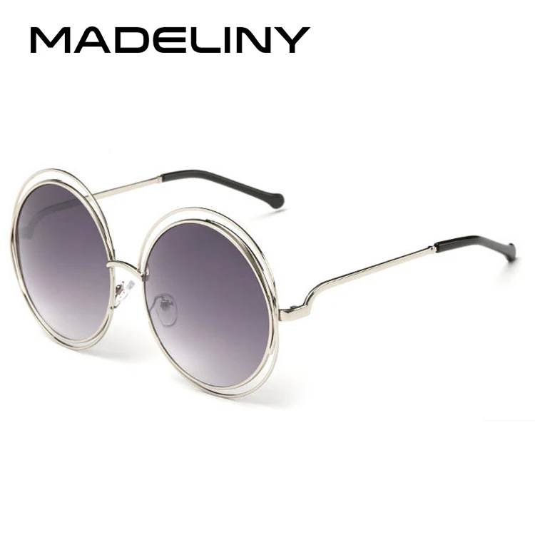 C4Silvergradientgrey MADELINY, модные круглые солнцезащитные очки в проволочной оправе для женщин, новинка, винтажные градиентные солнцезащитные очки, унисекс, брендовые дизайнерские очки MA164 - Цвет линз: C4Silvergradientgrey