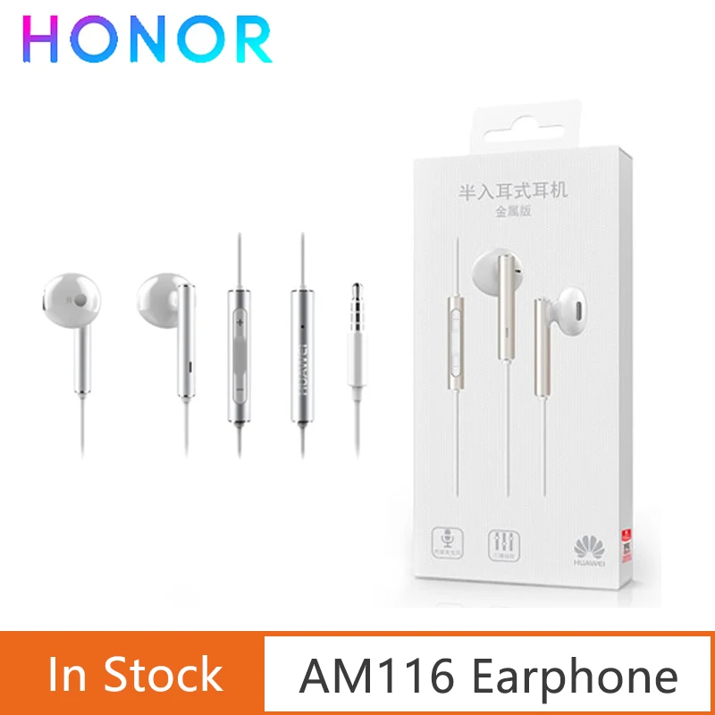 Оригинальная гарнитура Honor AM116 3 5 мм наушники вкладыши с дистанционным