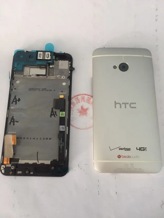 Оригинальный Для htc ONE M7 801 801E супер ЖК-экран с рамкой + задняя крышка корпус белый