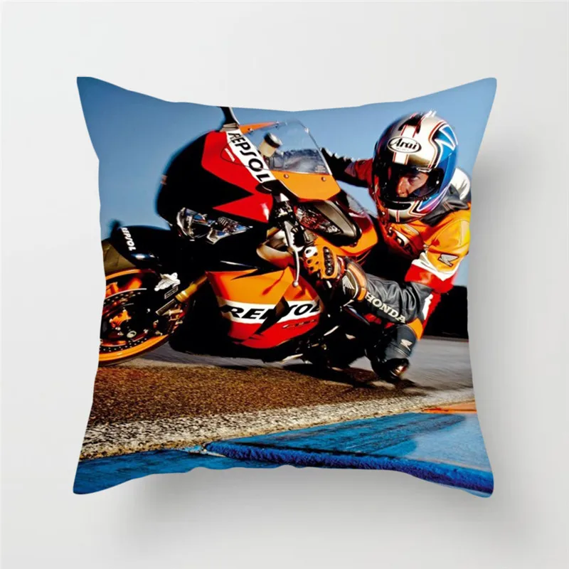 Fuwatacchi Extreme Speed Cushion Cover Motorcycle Sports Throw Pillow Cover For Home Chair Decoration Square Soft Pillowcases - Цвет: JJBZZZY0346