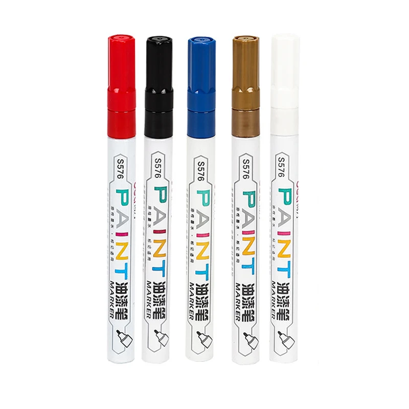 5 Colors 5 цветов Ручка-маркер для краски Deli креативные быстросохнущие водонепроницаемые шины CD Перманентная кисть художественный Рисунок канцелярские принадлежности для граффити принадлежности - Цвет: 5 Colors