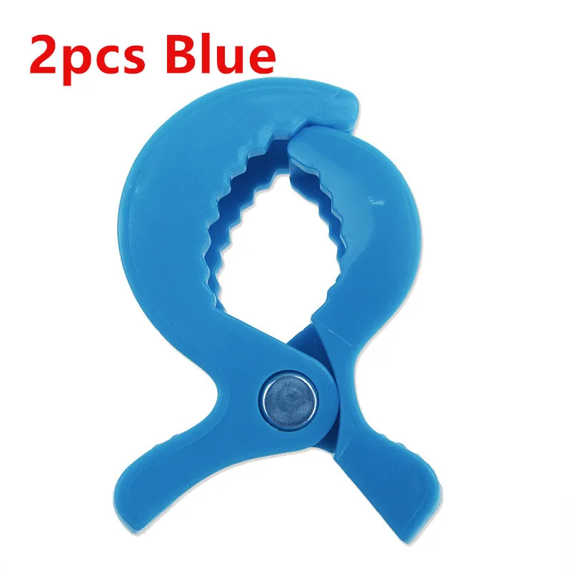 Blue 2 шт./лот, красочные аксессуары для автомобильных сидений, пластиковая коляска, игрушечный зажим, детская коляска для поездок, прищепка к Крючку, покрывало, москитная сетка, зажимы - Цвет: Blue