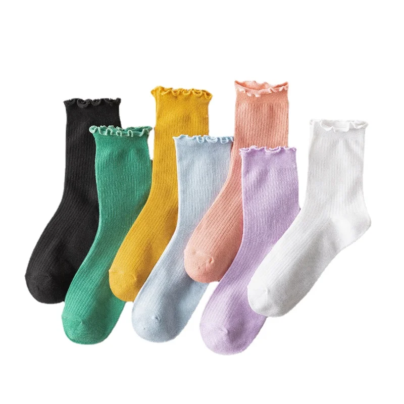 

Популярные женские носки Instagram Модные Цветные однотонные носки хлопковые носки женские повседневные желтые белые зеленые розовые фиолетов...