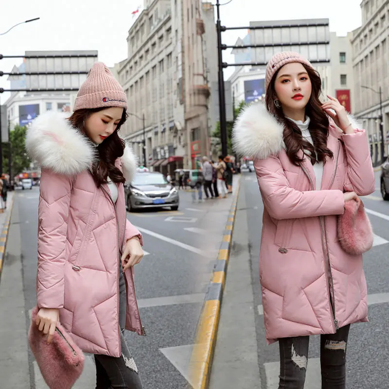 Шикарное длинное меховое пальто для женщин с капюшоном зимнее пуховое пекарни