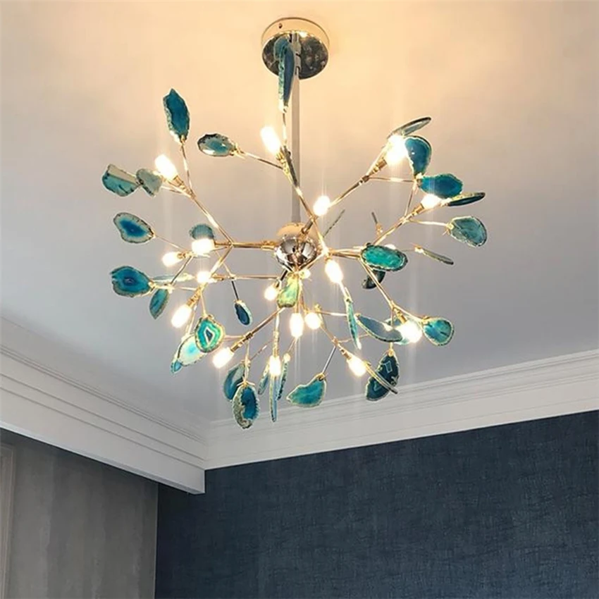 

Modern Luxury Art Designer Chandeliers Gold Crystal for Home Interiors Kitchen Bedroom Iron Art Tree Branch Lamp Indoor Decor
