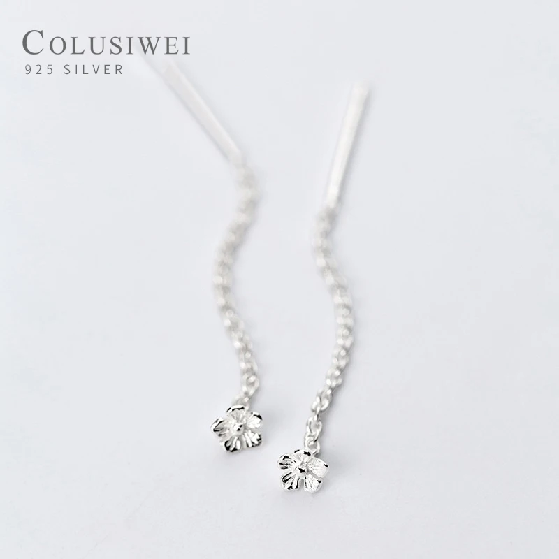 Серьги-подвески женские из серебра 925 пробы Длинная кисточка цепочка | Украшения