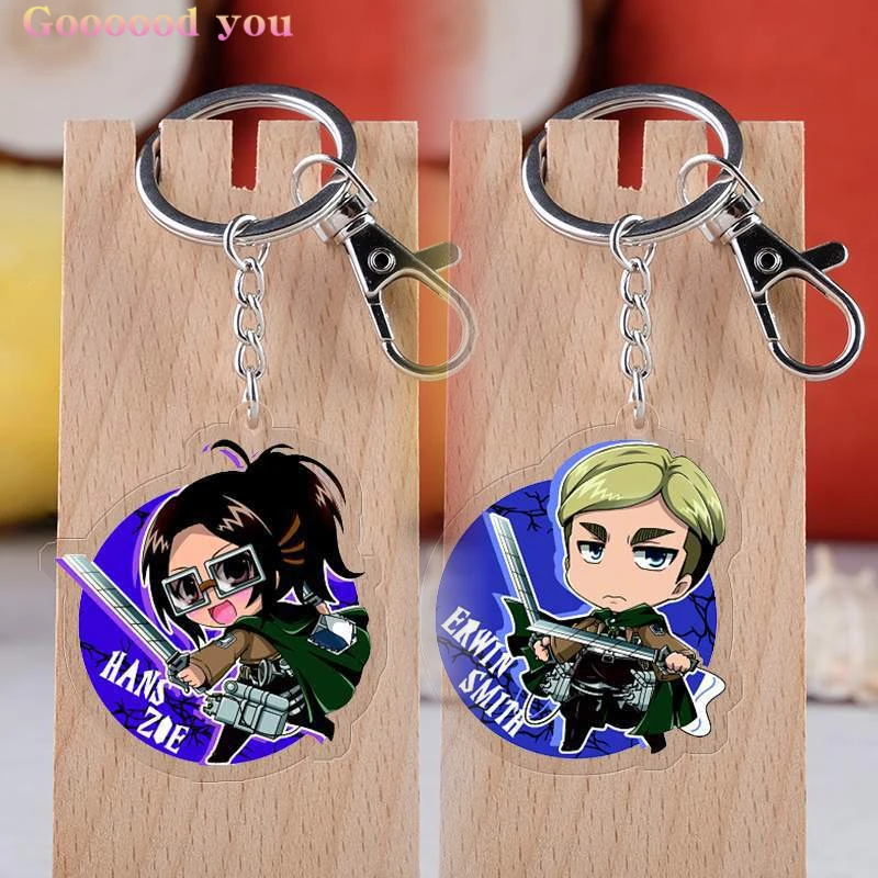 

Anime Figure Keychain Attack on Titan Bag Pendant for Men Women Cartoon Acrylic Double Side Key chains for Friends Gift