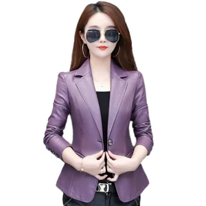 Куртка женская кожаная мотоциклетная большого размера 3XL 4XL, новинка 2022, кожаные куртки, женский кожаный блейзер, верхняя одежда