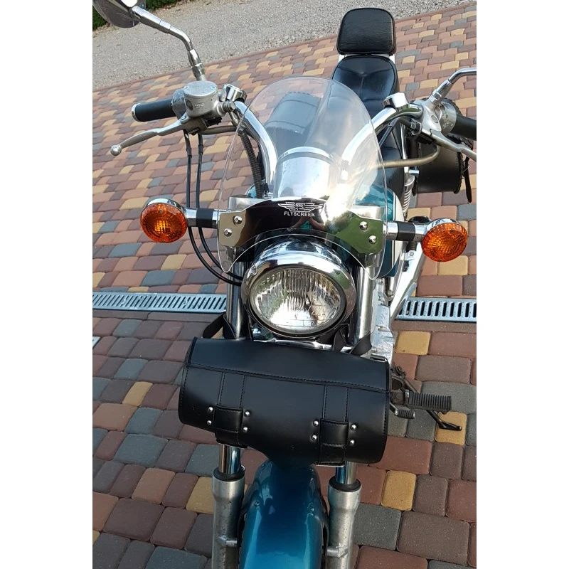 Фото Лобовое стекло мотоцикла для Yamaha Virago 250 XV250 535 XV535 535S XV535S, верхняя вилка, крепление на трубку, лобовое стекло, козырек, дым №2