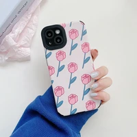 ekoneda putpu cute tulip floral case for iphone 11 12 13 pro xs max xr x 7 8 plus silicone women protective cover cases