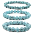 Браслет ручной работы из бисера, 6810 мм, голубой бирюзовый натуральный камень