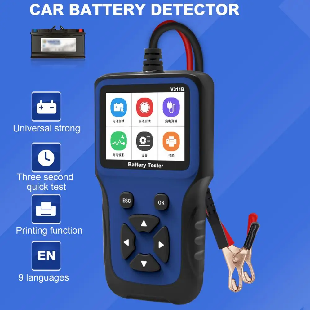 

12V Professional Universal Car Battery Tester Analyzer Detector Diagnostic Tool Car Accessories Supplies
