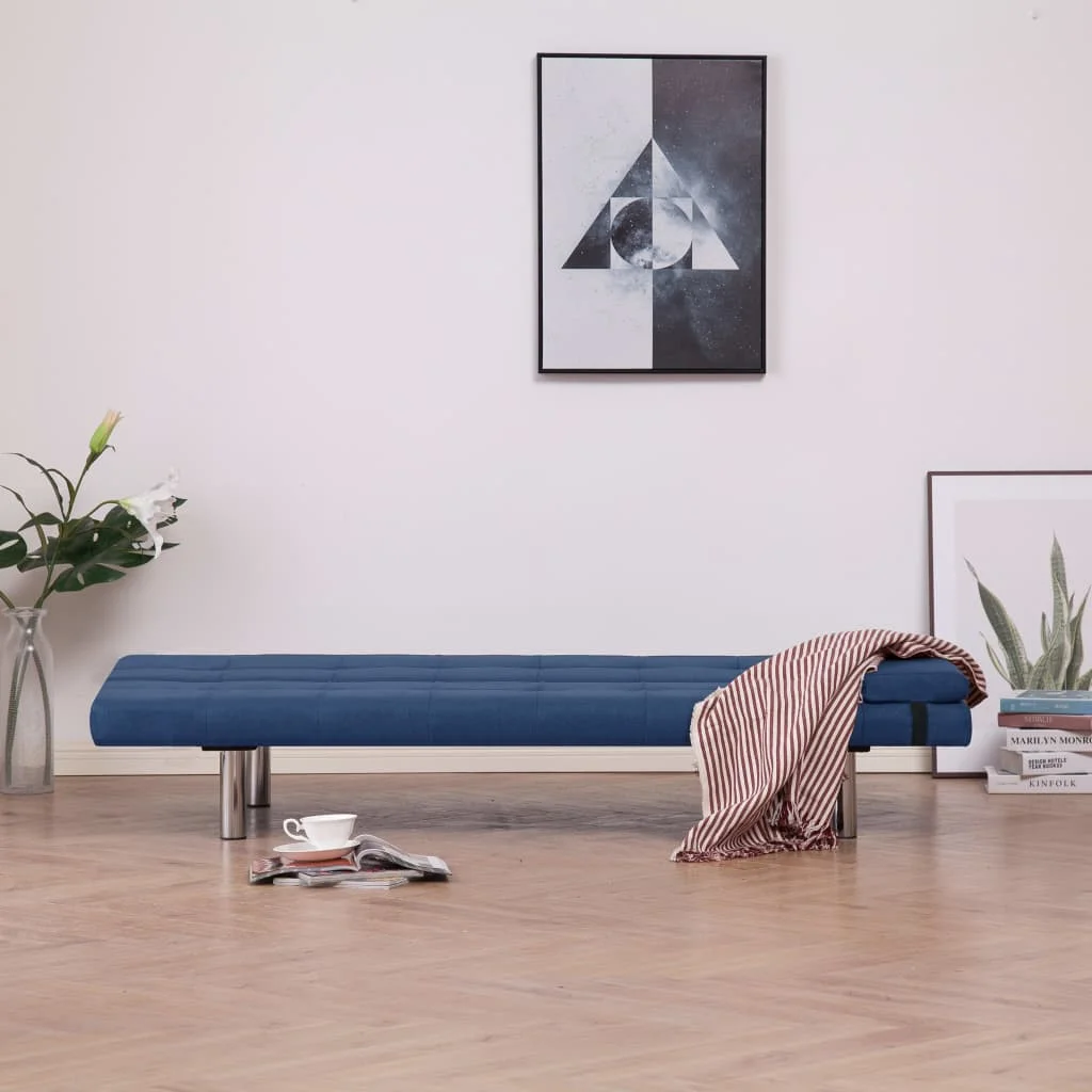 VidaXL Sova cama con dos almohadas de POLIESTER azul |