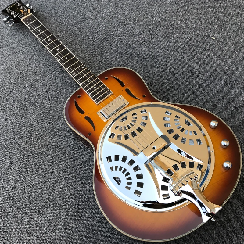 Винтажная Sunburst Flame maple top Grote резонатор для Добро стальная электрическая гитара Dobro