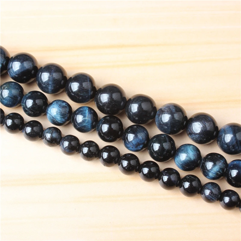 

Natural jewelry 4 / 6 / 8 / 10 / 12mm Blue Tiger Eye Loose beads series suitable for DIY bracelet necklace accessories