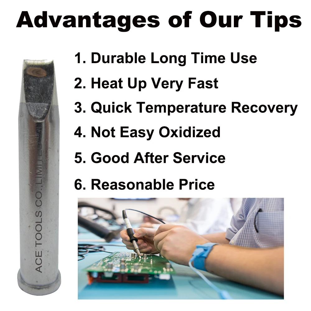 

Weller Soldering Tips XHTE Chisel 7.6mm Fit WXP200 WT1011H 200W WTCP51 Station WP200 TCPS Iron Pencil Welding Nozzle Handle Bit