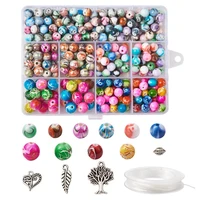 jewelry making kit diy bracelet necklace set with resin beads acrylic beads tibetan style alloy findings and elastic fibre wire