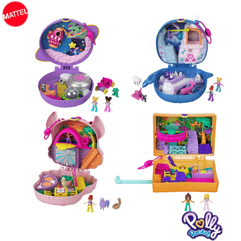 MATTEL Polly карманные мини Приключения джунглей Narwhal Alpaca Universe Saturn Explorer Surprise Treasure World Box