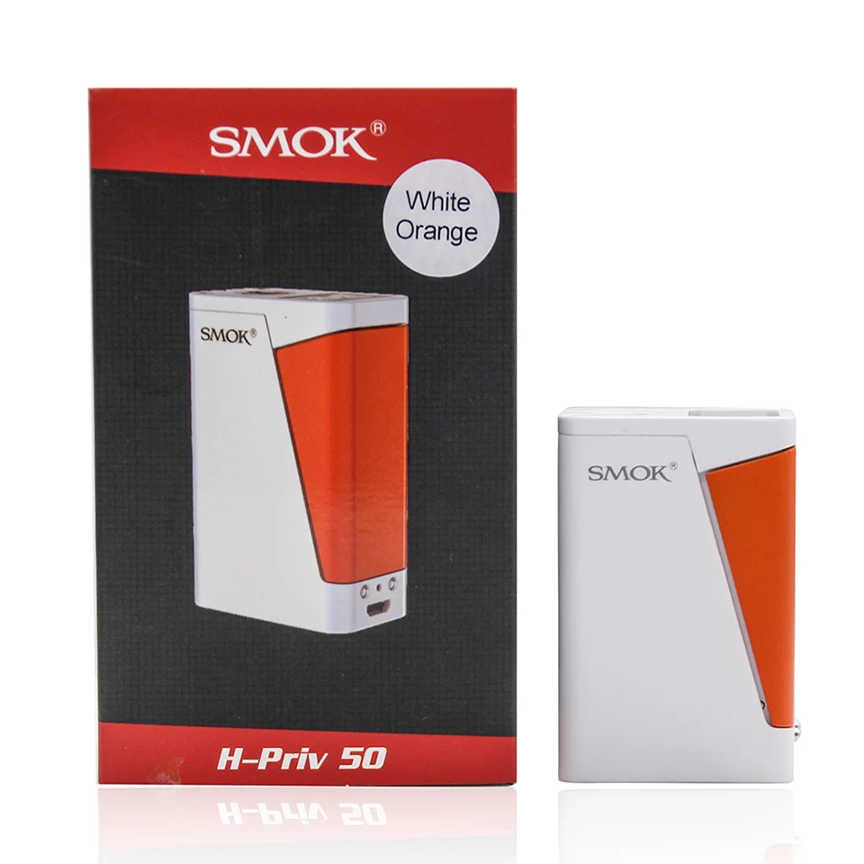 White Orange SMOK H-PRIV 50 Вт TC VW Vape мод OLED экран TFV8 детский бак M2 Q2 катушка 510 атомайзер Vape комплект электронная сигарета мод Va - Цвет: White Orange