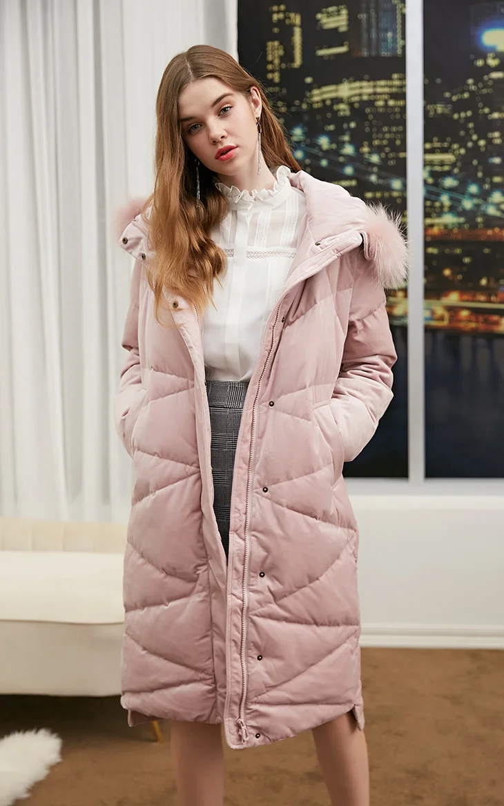 Vero Moda женский контрастный длинный толстый пуховик с капюшоном из меха енота | 318312508