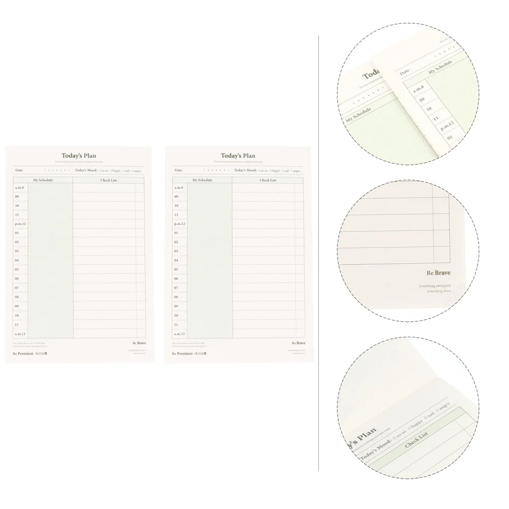 

2pcs Time Planning Notepad Work Efficiency Summary Organizer Office Supply