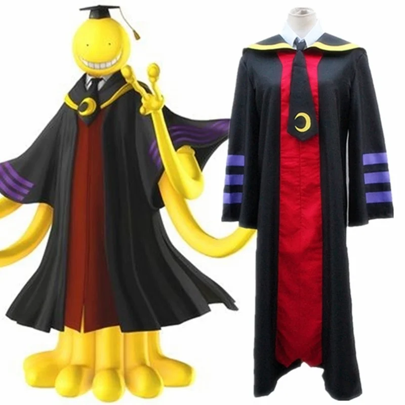 

Japanese anime Assassination Classroom Korosensei Cosplay Costume cape robe Long Cloak with Big Hoodie Unisex Halloween Clothing