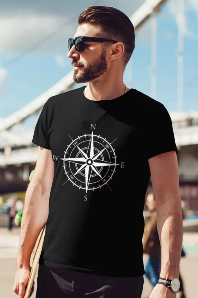 

Compass Black Outdoor Mens Tshirt-T-Shirt