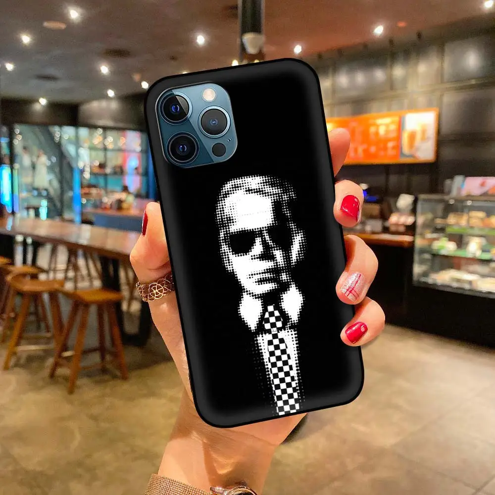 

Lagerfeld Brand Designer KARLs Case For Apple iPhone 11 12 Pro Max Mini 7 6 X XS XR 8 6S Plus 5 5S SE 2020 Black Phone Covers
