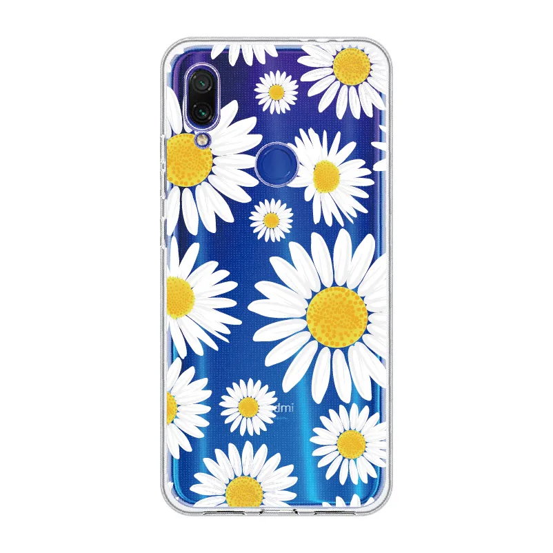 

Sunflower Floral Flower Daisy For Xiaomi Mi Redmi Note 5 6 7 8 9 10 lite Pro Plus Soft TPU Crystal Slim Protective Clear Case