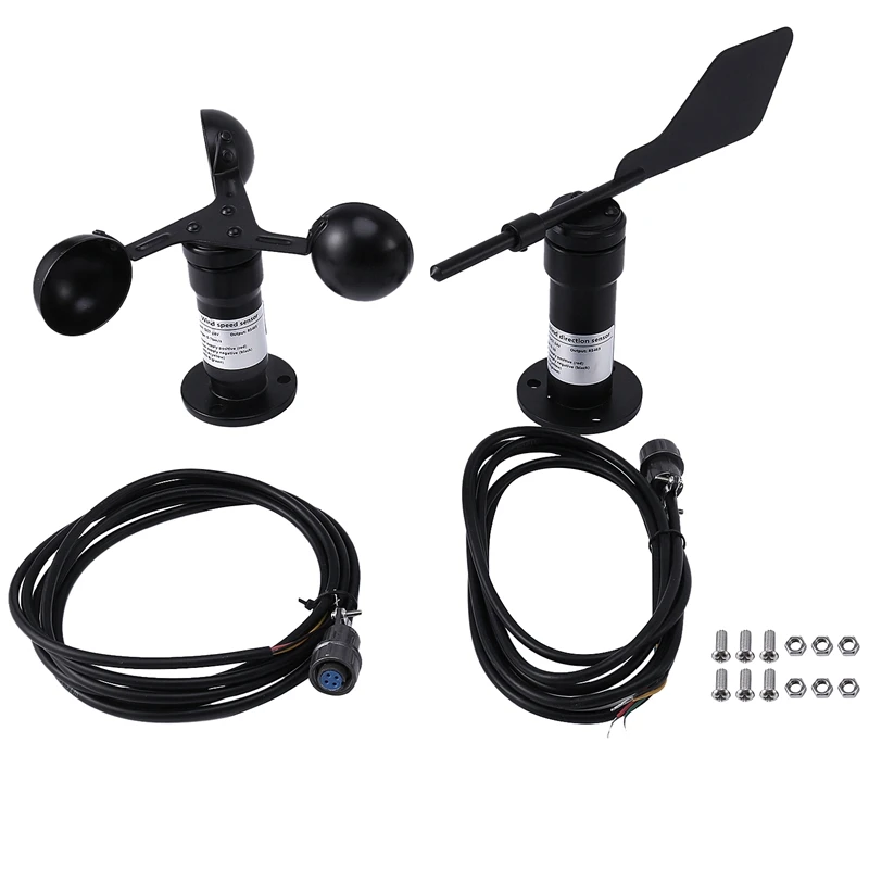 

HOT 2PCS Wind Speed and Wind Volume Transmitter Meteorological Photoelectric Metal Wind Speed Sensor