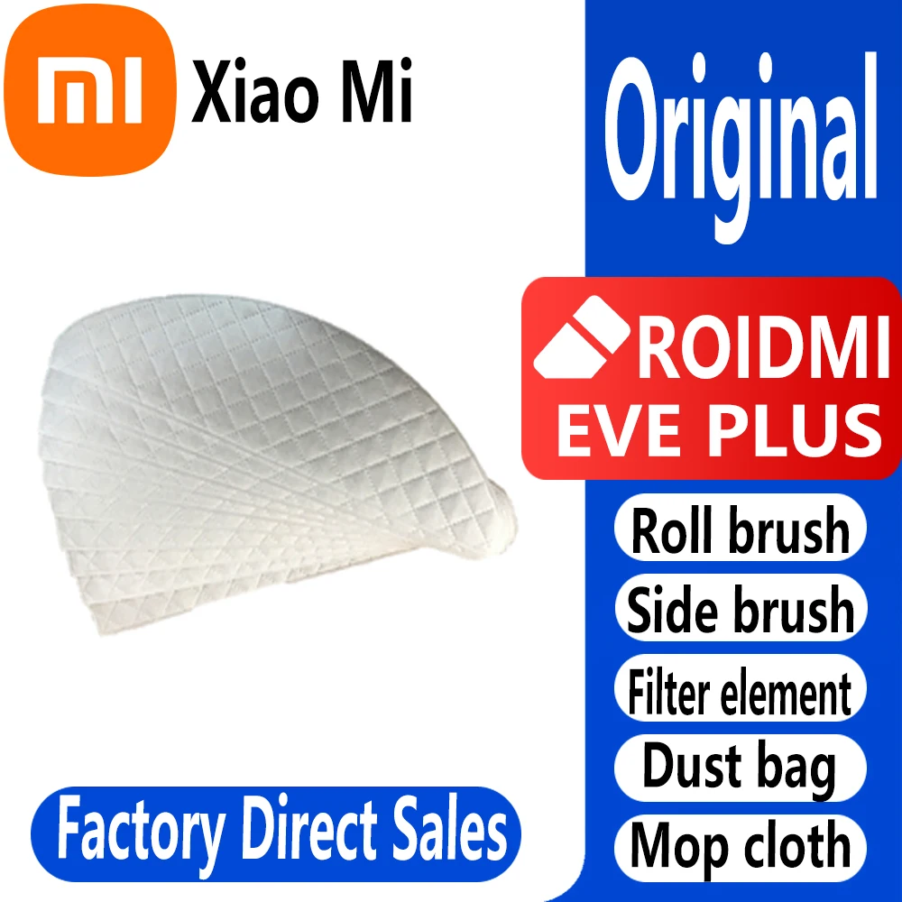 

Оригинальные аксессуары для пылесоса XiaoMi Roidmi Eve Plus, одноразовая швабра, пылесборник, боковая щетка, вращающаяся щетка, фильтрующий элемент