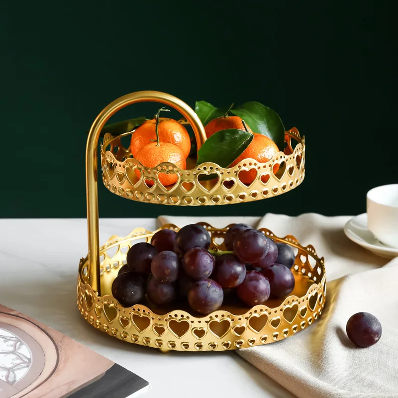 

Creative Modern Home European-Style Simple Desktop Double Fruit Tray Personalized Snack Jewelry Storage Rack