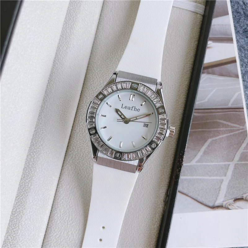 

Fashion Diamond Brand Quartz Watch Gold Silver Rose Rubber Strap Stainless Steel Women's Watches Dial Diameter 38mm Reloj Mujer