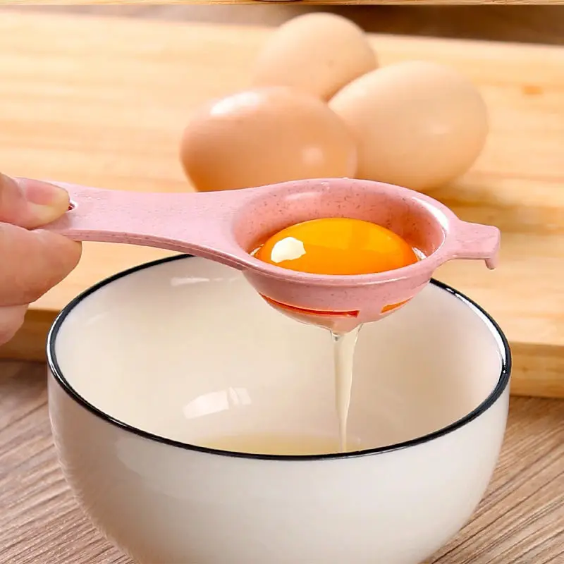 

Egg Yolk White Separator With Silicone Holder Protein Separation Tool Separates Sieve Food-grade Baking Accessory Egg Divider