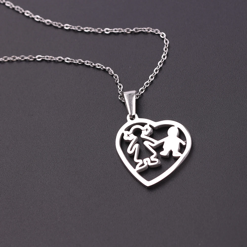 Ожерелье золотистого цвета с изображением сердца для детей и мамы | Украшения