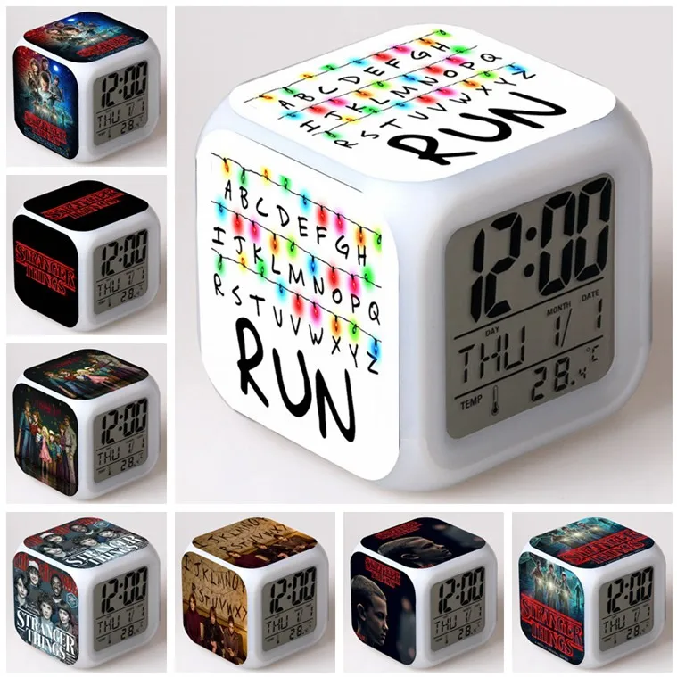 Модель фильма очень странные дела одиннадцать светодиодный Будильник красочный