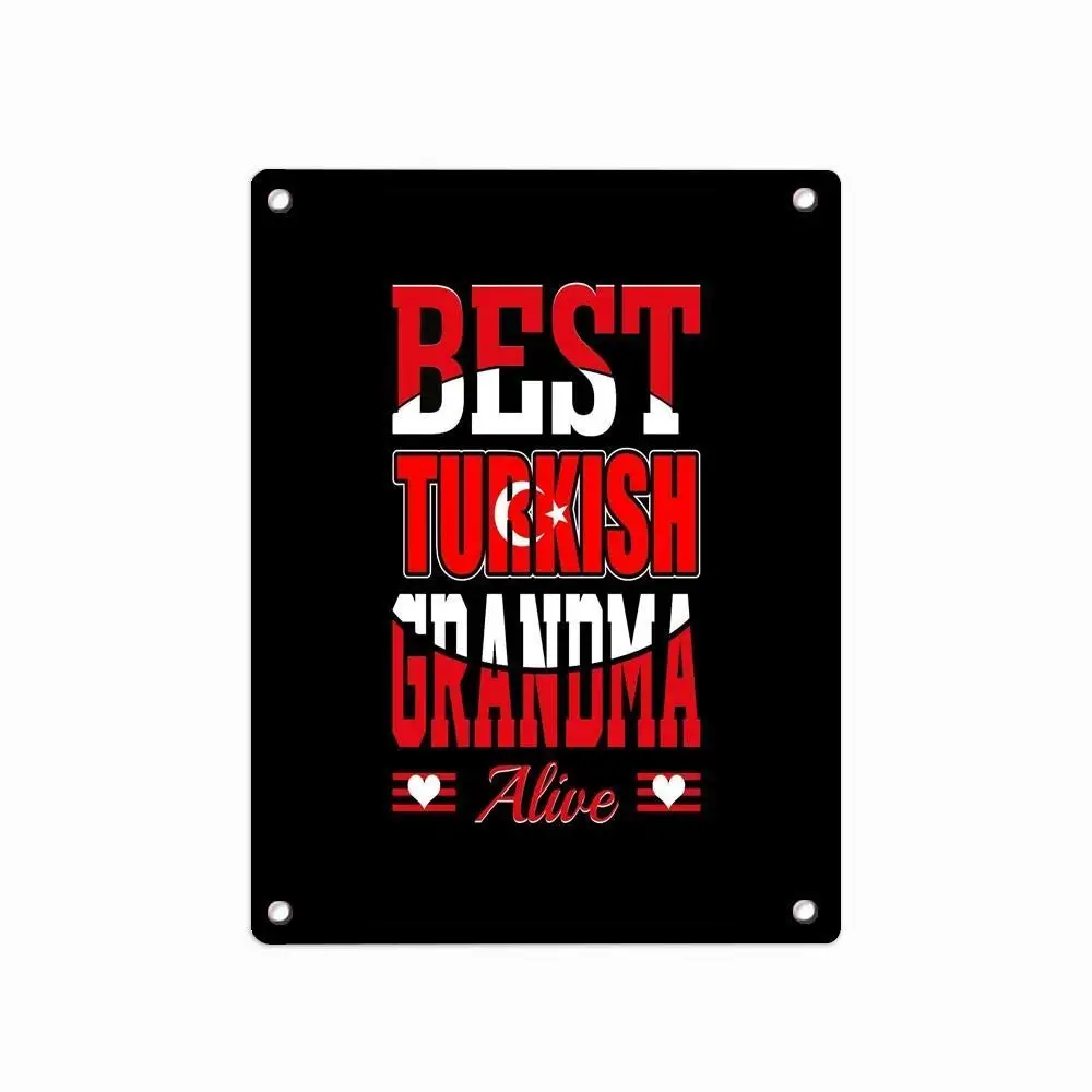 

SLALL Best Turkish Grandma Alive Retro Street Sign Household Metal Tin Sign Bar Cafe Car Motorcycle Garage Decoration