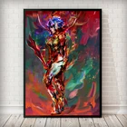 Настенный постер с изображением граффити на холсте Saint Seiya, абстрактное художественное полотно, Скандинавская картина для гостиной, домашний Декор, живопись