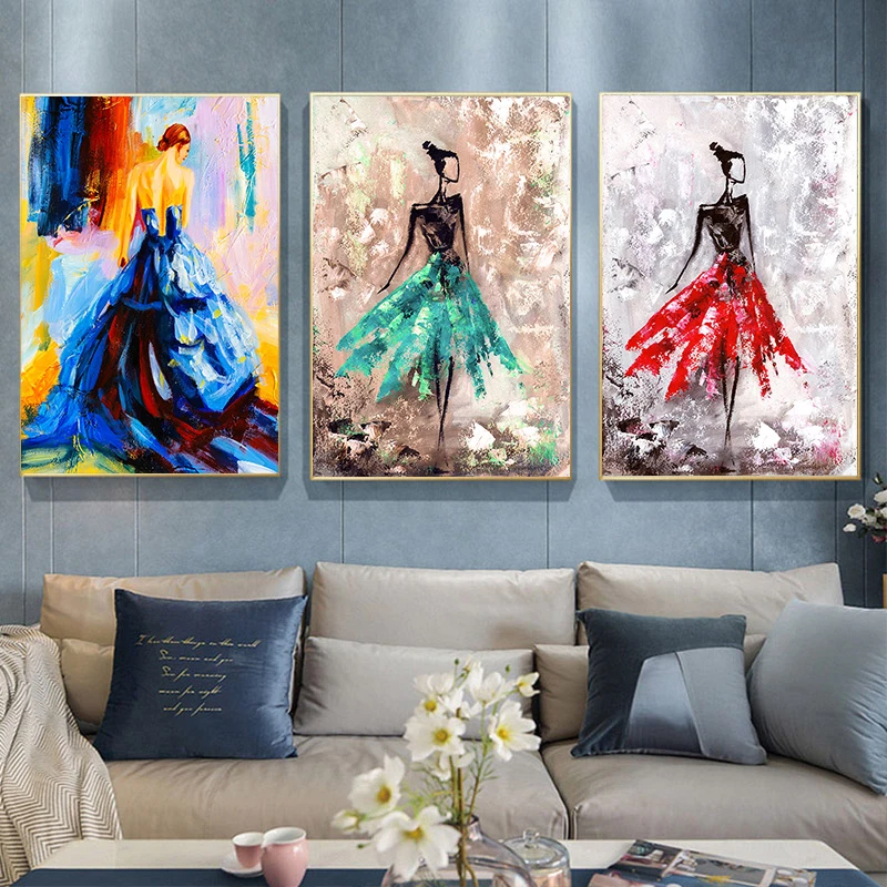 Абстрактная красочная живопись для балета холст настенная современный плакат и