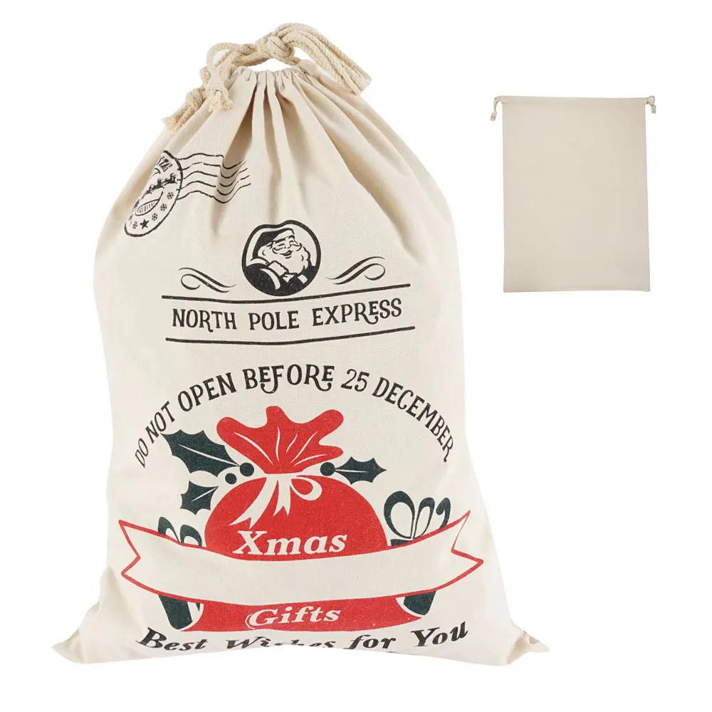 Рождественские подарочные пакеты новогодние мешки Санта Клауса